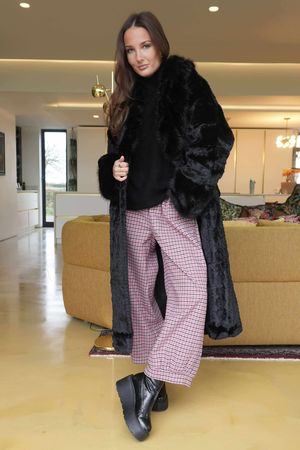 Verbier Faux Fur Coat Black